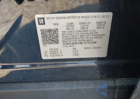 2020 Chevrolet Equinox Ls from USA, damaged, VIN 3GNAXHEV8LS731198